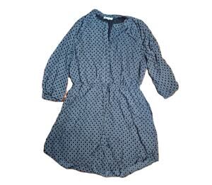 Daniel Rainn DR2 3/4 Sleeve V-Neck Geo/Circle Print Drawstring Dress, Size L